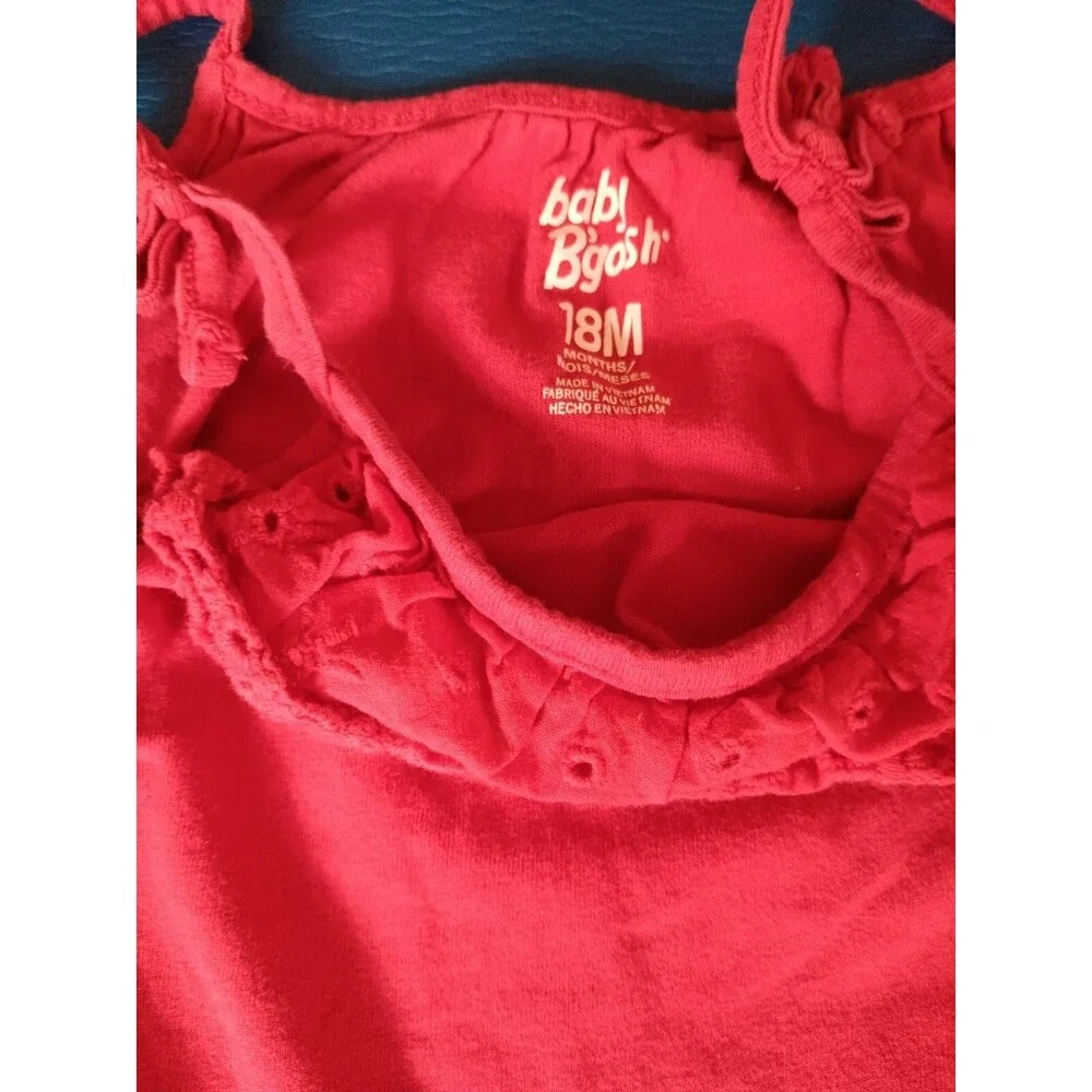 shirt 18 months Baby B Gosh girl tank red lace trim summer